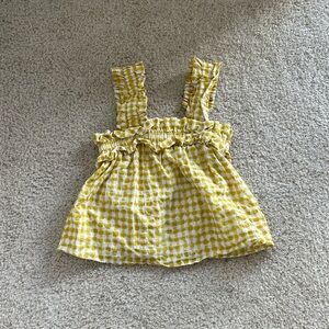 Ces Femme Yellow Plaid Babydoll Tank